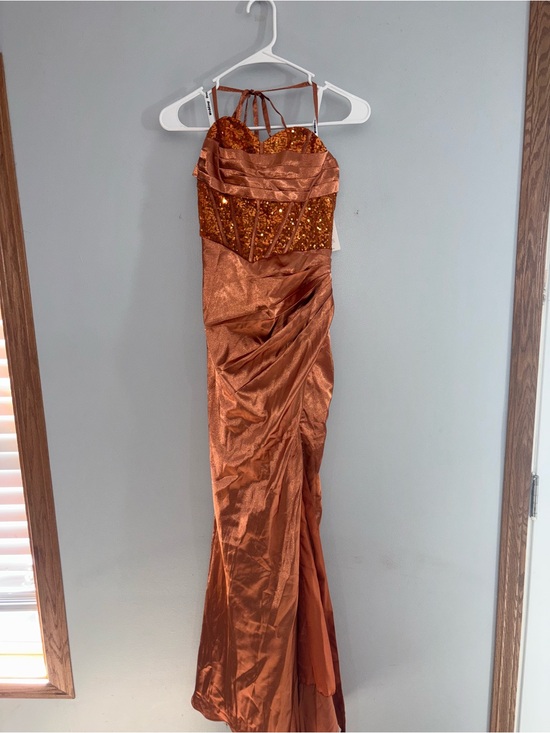 Dresses & Skirts - Copper Sequin Bust Evening Gown